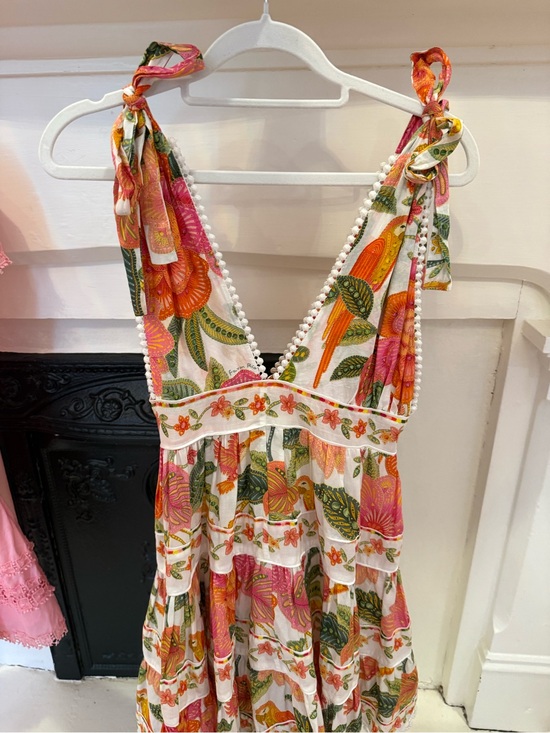 FARM Rio Dresses & Skirts - Macaw Bloom Tie-Shoulder Tiered Mini Dress